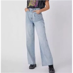 Потертые голубые прямые джинсы с высокой талией в стиле ретро SHEI*N