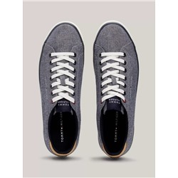 TOMMY HILFIGER TH LOGO CHAMBRAY LINEN SNEAKER